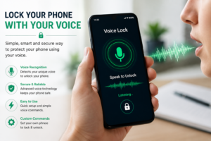 Voice screen lock application settings on smartphone